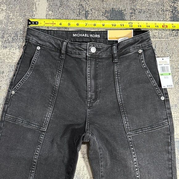 Michael Kors Women Jeans Selma Hi Rise 8P Black Selma Cropped Flare $110 NWT - Picture 5 of 10